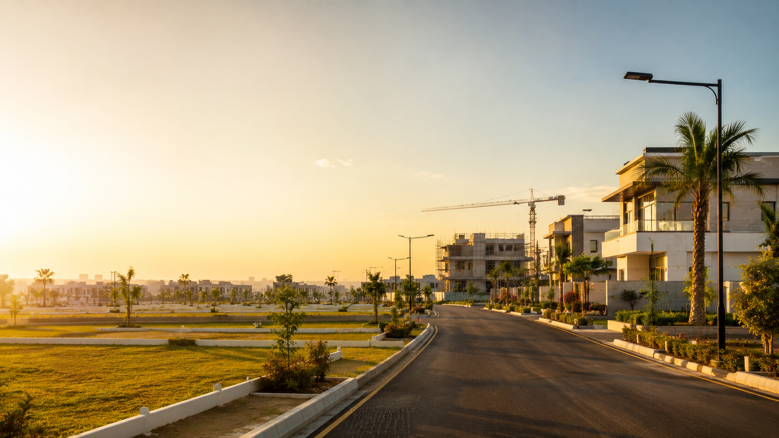 Modern luxury home at dusk